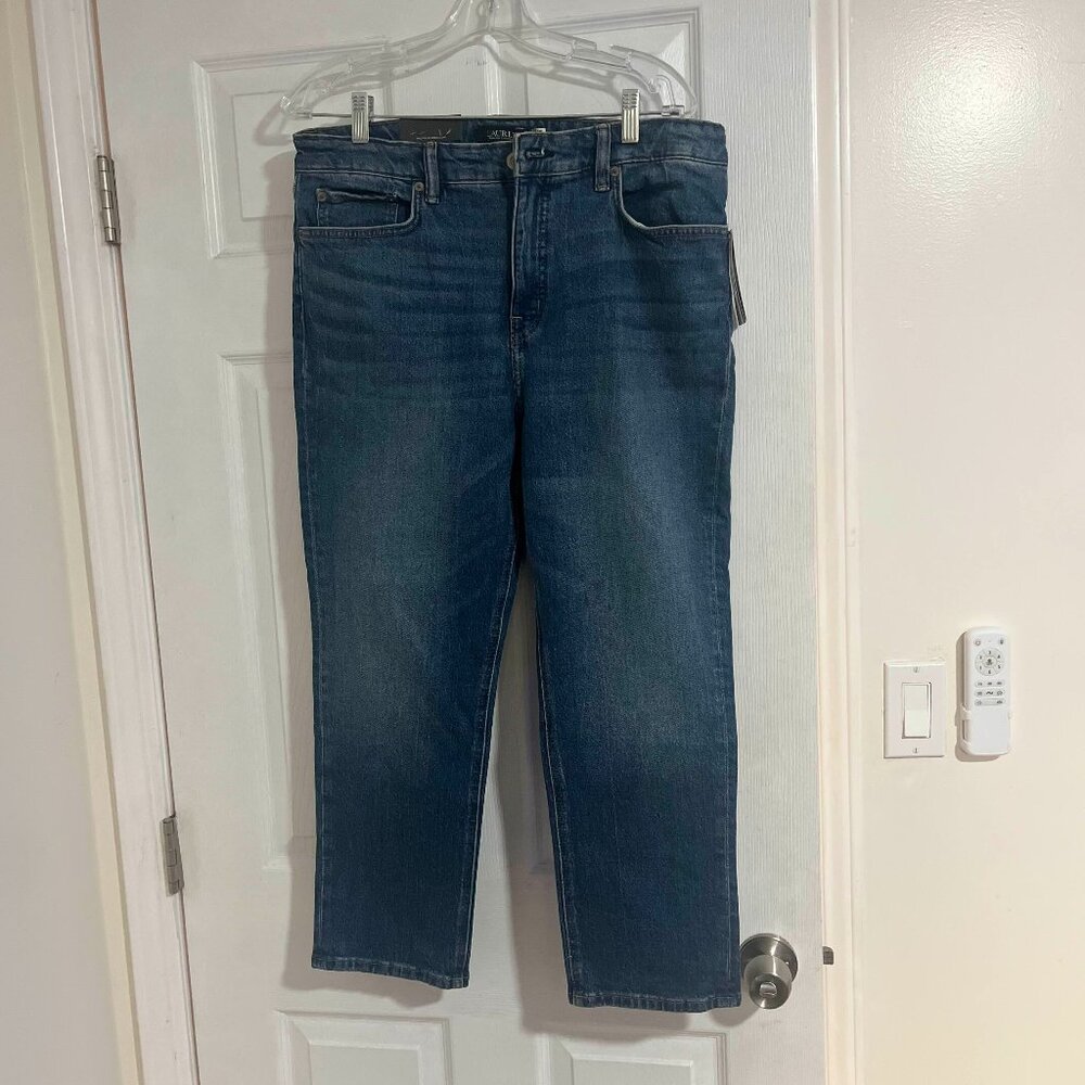 14P Ralph Lauren High-Rise Straight Ankle City Blue Denim Jeans - Womens